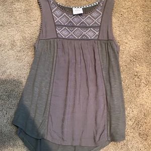 Target brand olive green tank with print at top